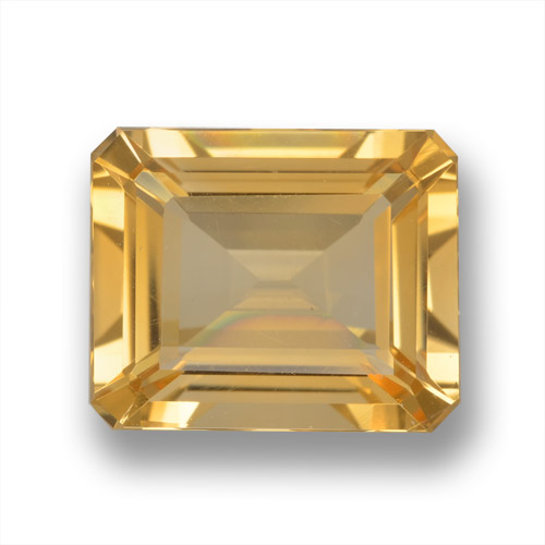 Gold Citrine Gem - 5ct Octagon Step Cut (ID: 460718)