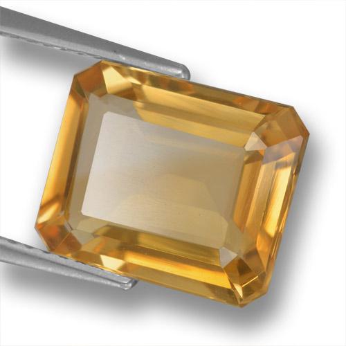 Medium-Light Orange-Gold Citrine Gem - 5ct Octagon Step Cut (ID: 460723)