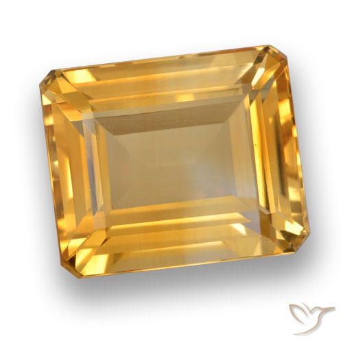 Medium-Light Orange-Gold Citrine Gem - 6.5ct Octagon Step Cut (ID: 460772)