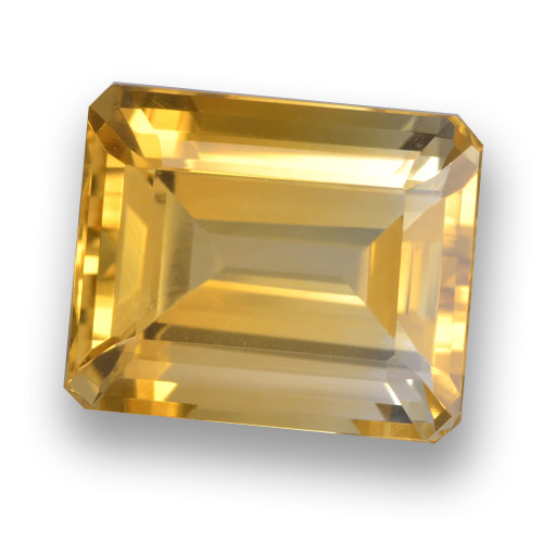 Deep Golden Orange Citrine Gem - 5.9ct Octagon Step Cut (ID: 460780)