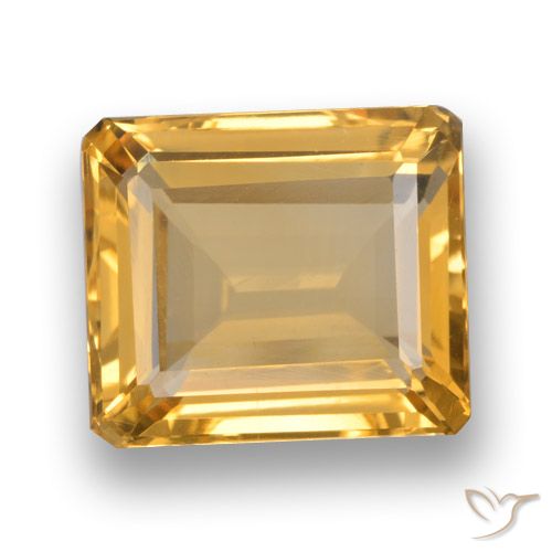 5.27ct Natural Orange-Gold Citrine, Emerald Cut, VVS-VS