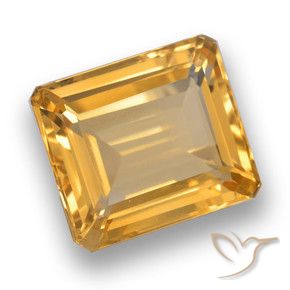5.27 ct Golden Citrine Stone, Natural Citrine in Octagon Step Cut Shape for Sale