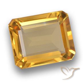 5.18 ct Golden Citrine Stone, Natural Citrine in Octagon Step Cut Shape for Sale