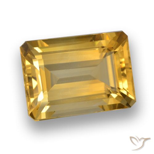 7.21ct Natural Golden Orange Citrine, Emerald Cut, VVS-VS
