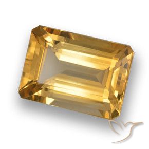 7.21 ct Golden Citrine Stone, Natural Citrine in Octagon Step Cut Shape for Sale