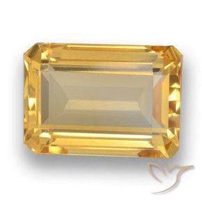 7.09 ct Golden Citrine Stone, Natural Citrine in Octagon Step Cut Shape for Sale