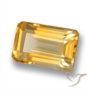 4.95 ct Golden Citrine Stone, Natural Citrine in Octagon Step Cut Shape for Sale