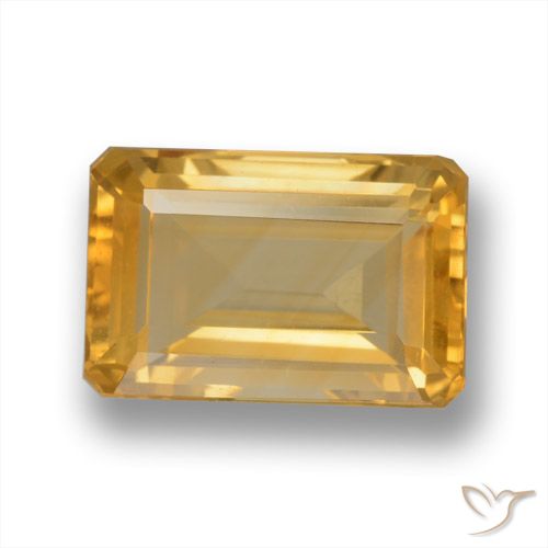 4.09ct Natural Medium-Dark Golden Citrine, Emerald Cut, VVS-VS