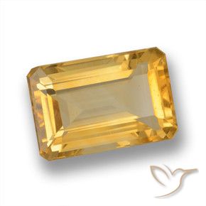 4.09 ct Golden Citrine Stone, Natural Citrine in Octagon Step Cut Shape for Sale