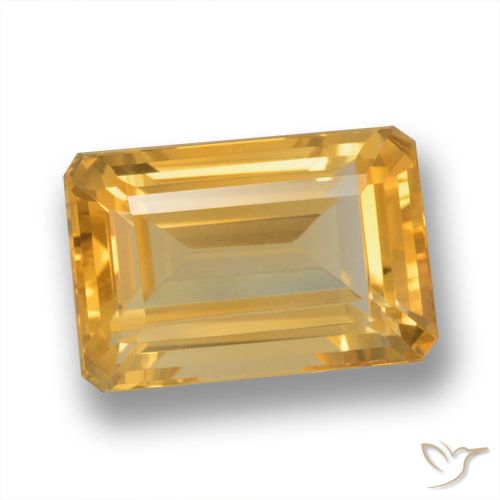 4.96ct Natural Dark Golden Citrine, Emerald Cut, VVS