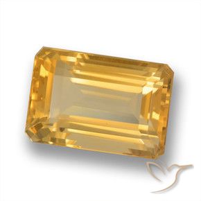 4.96 ct Golden Citrine Stone, Natural Citrine in Octagon Step Cut Shape for Sale