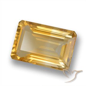 4.07 ct Golden Citrine Stone, Natural Citrine in Octagon Step Cut Shape for Sale