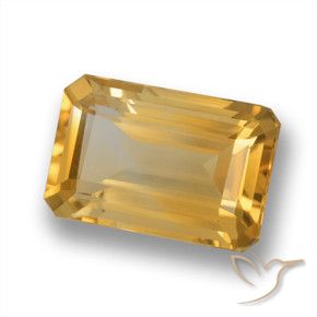 3.80 ct Golden Citrine Stone, Natural Citrine in Octagon Step Cut Shape for Sale