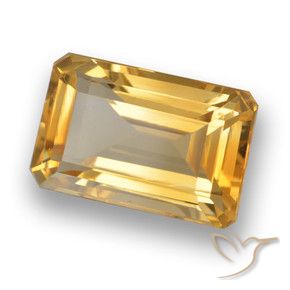 4.65 ct Golden Citrine Stone, Natural Citrine in Octagon Step Cut Shape for Sale