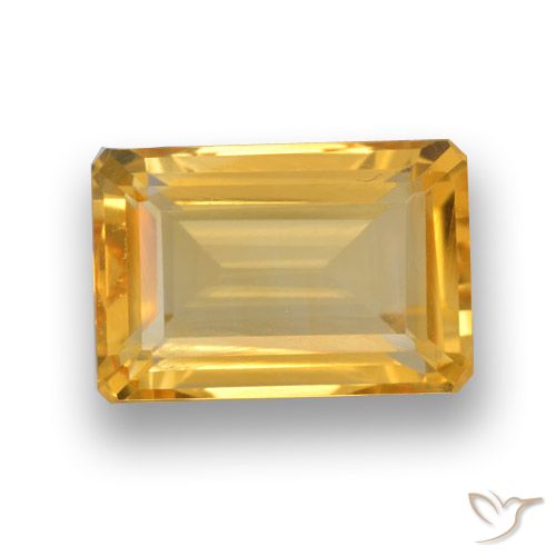 4.37ct Natural Orange-Gold Citrine, Emerald Cut, VVS-VS
