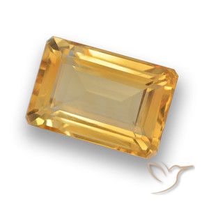 4.37 ct Golden Citrine Stone, Natural Citrine in Octagon Step Cut Shape for Sale