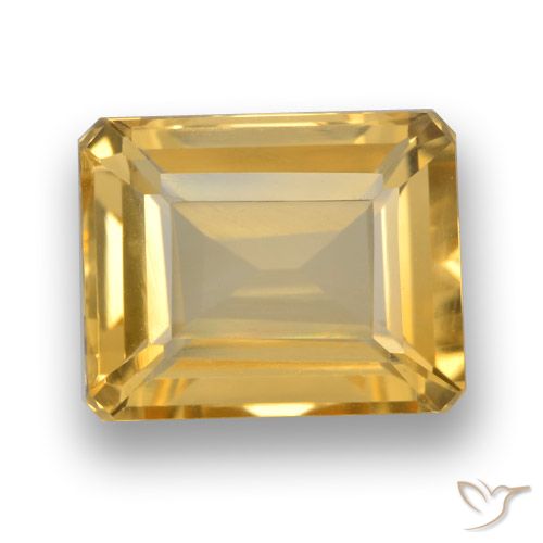 4.41ct Natural Orange-Gold Citrine, Emerald Cut, VVS