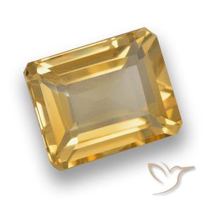 4.41 ct Golden Citrine Stone, Natural Citrine in Octagon Step Cut Shape for Sale
