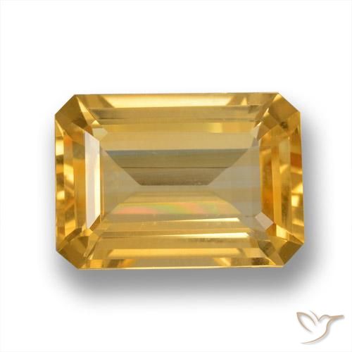 6.42ct Natural Gold Citrine, Emerald Cut, VVS