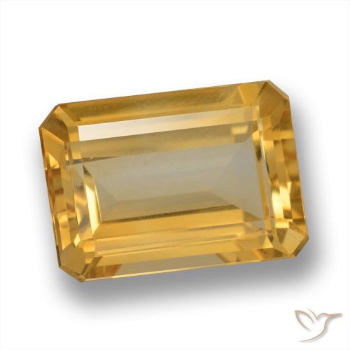 Loose 6.26 ct Octagon / Emerald Cut Golden Citrine Gemstone for Sale
