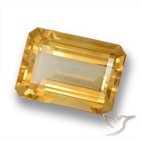 6.26 ct Golden Citrine Stone, Natural Citrine in Octagon Step Cut Shape for Sale