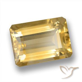 7.29 ct Golden Citrine Stone, Natural Citrine in Octagon Step Cut Shape for Sale