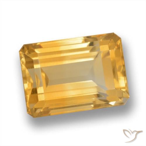 8.79 ct Golden Citrine Stone, Natural Citrine in Octagon Step Cut Shape for Sale