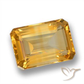 6.37 ct Golden Citrine Stone, Natural Citrine in Octagon Step Cut Shape for Sale