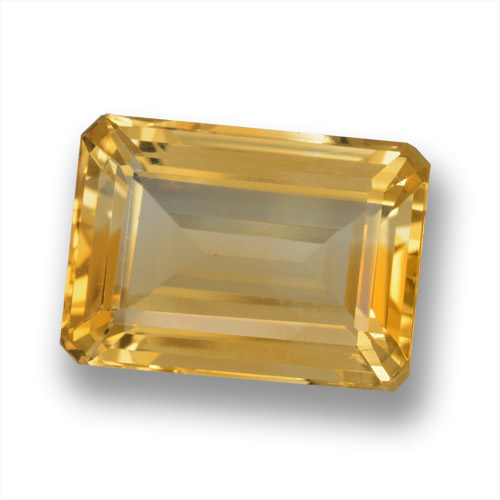 Orange-Gold Citrine Gem - 7.2ct Octagon Step Cut (ID: 460998)