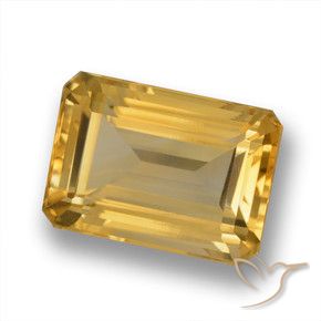 7.86 ct Golden Citrine Stone, Natural Citrine in Octagon Step Cut Shape for Sale