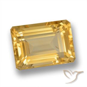7.63 ct Golden Citrine Stone, Natural Citrine in Octagon Step Cut Shape for Sale