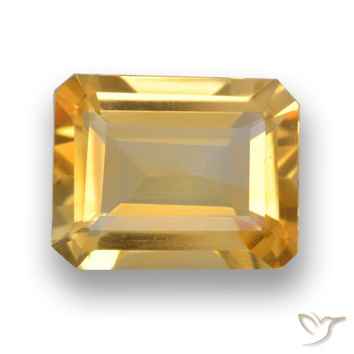 3.76 ct Golden Citrine Gemstone, Citrine Gem in Octagon Step Cut Shape for Sale.