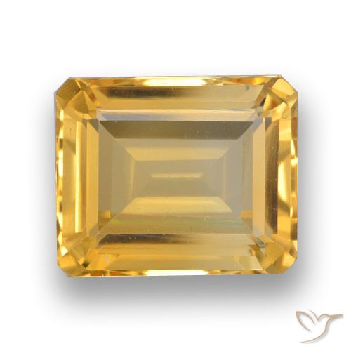 4.16 ct Golden Citrine Gemstone, Citrine Gem in Octagon Step Cut Shape for Sale.