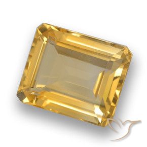 4.16 ct Golden Citrine Stone, Natural Citrine in Octagon Step Cut Shape for Sale