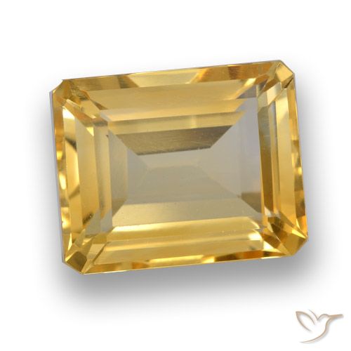 4.34ct Natural Medium-Dark Golden Citrine, Emerald Cut, VVS-VS