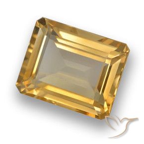 4.34 ct Golden Citrine Stone, Natural Citrine in Octagon Step Cut Shape for Sale