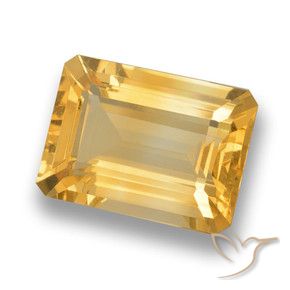 7.40 ct Golden Citrine Stone, Natural Citrine in Octagon Step Cut Shape for Sale