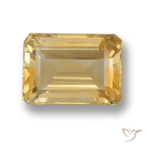 7.85ct Natural Gold Citrine, Emerald Cut, VVS-VS
