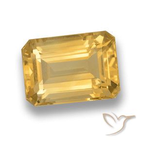 7.25 ct Golden Citrine Stone, Natural Citrine in Octagon Step Cut Shape for Sale