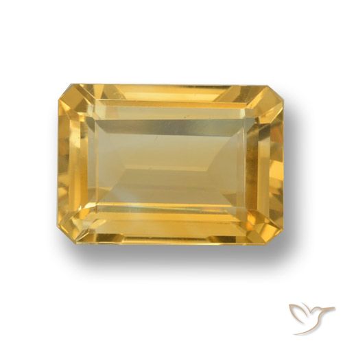 6.64ct Natural Golden Citrine, Emerald Cut, VVS-VS