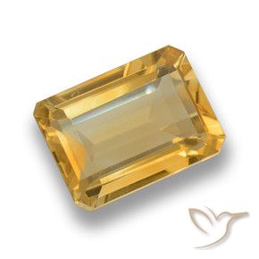 6.64 ct Golden Citrine Stone, Natural Citrine in Octagon Step Cut Shape for Sale