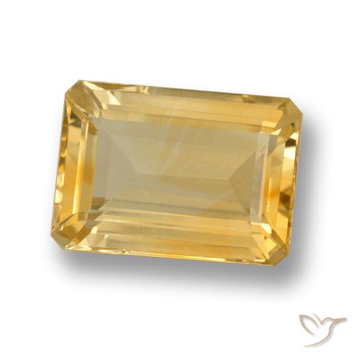 7.22ct Natural Gold Citrine, Emerald Cut, VVS-VS