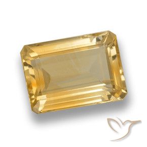 7.22 ct Golden Citrine Stone, Natural Citrine in Octagon Step Cut Shape for Sale