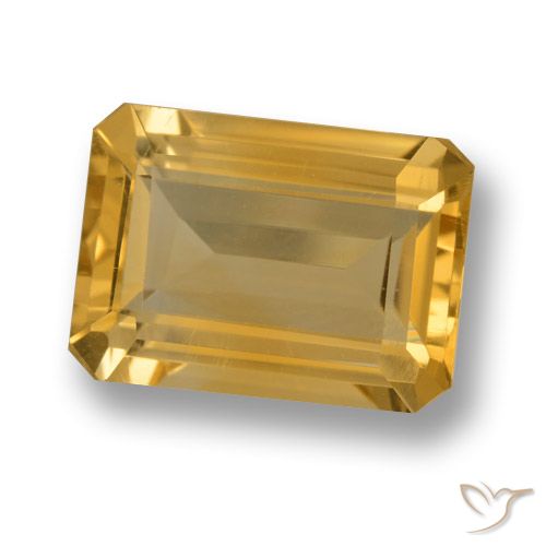 6.79ct Natural Dark Golden Citrine, Emerald Cut, VVS-VS