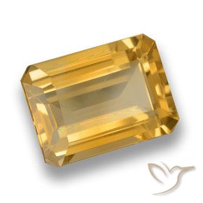 6.79 ct Golden Citrine Stone, Natural Citrine in Octagon Step Cut Shape for Sale