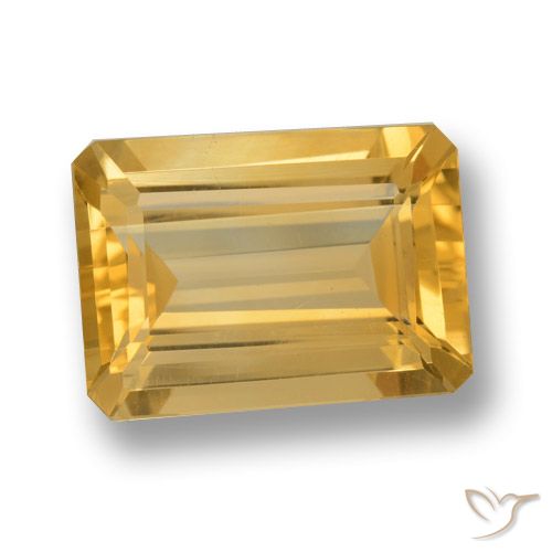 6.63ct Natural Gold Citrine, Emerald Cut, VVS-VS