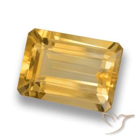6.63 ct Golden Citrine Stone, Natural Citrine in Octagon Step Cut Shape for Sale