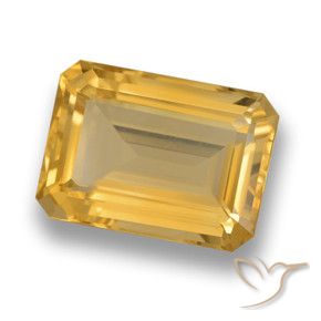 7.52 ct Golden Citrine Stone, Natural Citrine in Octagon Step Cut Shape for Sale