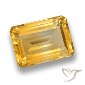 7.06 ct Golden Citrine Stone, Natural Citrine in Octagon Step Cut Shape for Sale