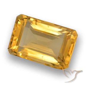 4.29 ct Golden Citrine Stone, Natural Citrine in Octagon Step Cut Shape for Sale